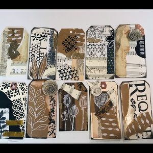 Collage junk journal tags